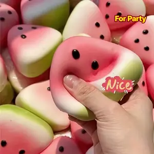 Festive pink-green watermelon squeeze toy-soft and fun texture, suitable for parties and classroom rewards, perfect for Eid al-Fitr, Christmas, Halloween, Thanksgiving, Easter gifts and party toys|fun texture| soft touch, Kawaii Squishies
