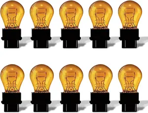 3157A(Amber) Light Bulb 10 Pack,3157 Automotive Brake Light Turn 3157 Miniature Bulb Mini Bulb Taillight Turn Signal Light,Replacement for Cars,Trucks,SUVs