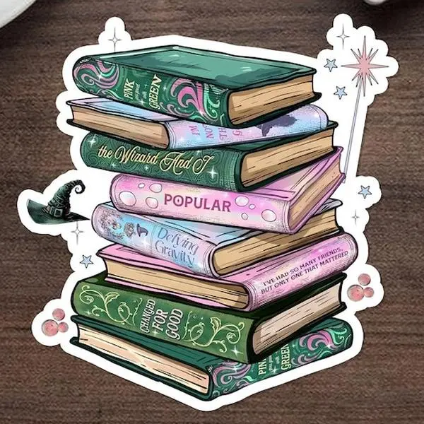 Wicked Changed For Good Book Sticker, Broadway Musical Inspired Quote Decal