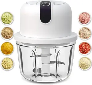 350ML Electric Garlic Chopper, Portable Veggie Chopper,Garlic Grinder Masher Onion Chopper, Blender to Vegetable, Cordless Food Processor for Ginger, Chili, Fruit, Meat, Spices, Beans, etc