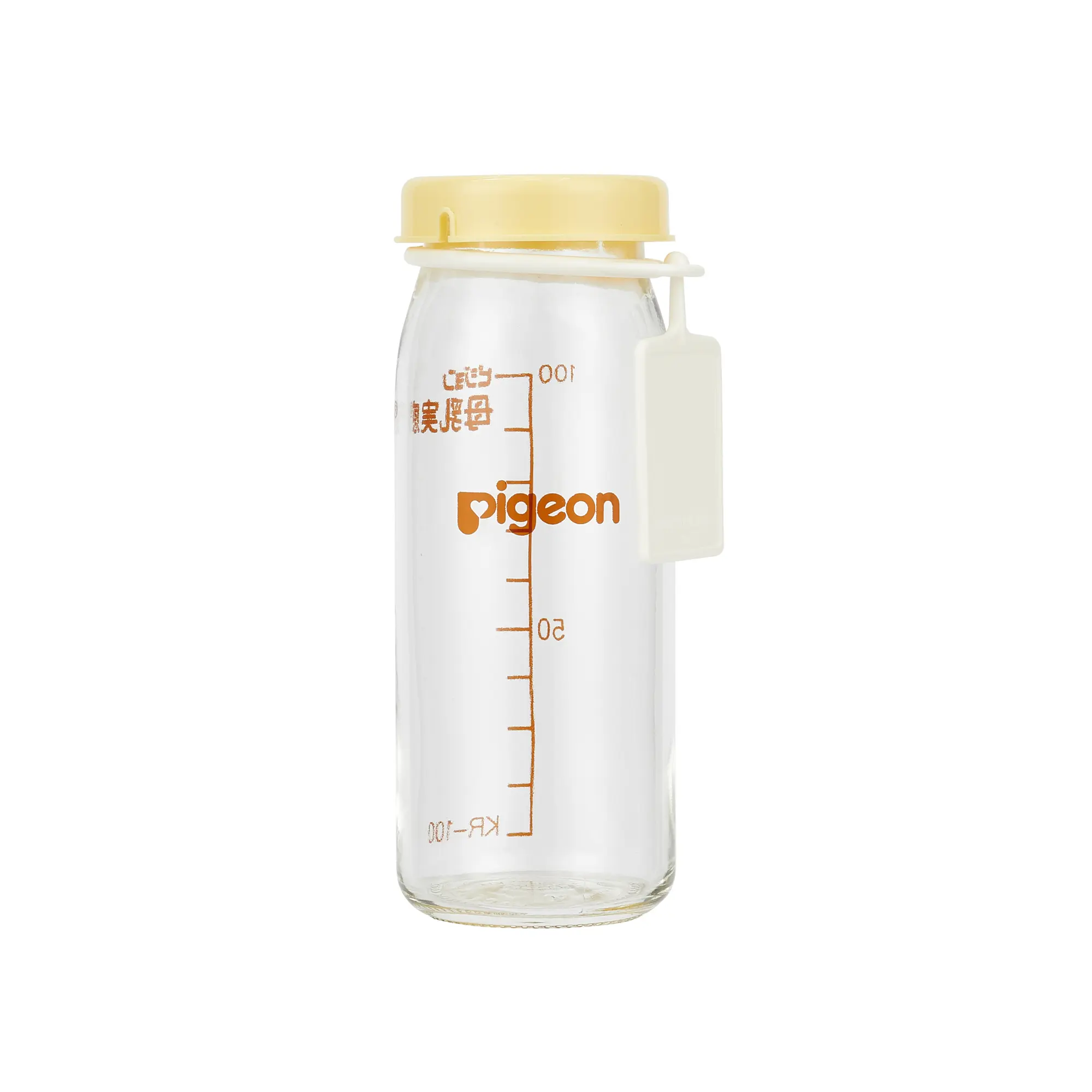 Pigeon Preemie Glass Bottle with Lid and Name Tag, 3.38 Oz(Not Including Nipple)
