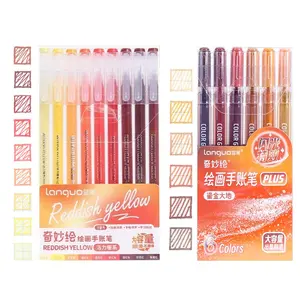 LanGuo 15pcs Glitter Gel Pens Set, 6 Sparkle & 9 Matched Color Pens, Vibrant Colors for Coloring, Drawing, DIY Crafts, School & Office Supplies