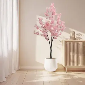Gaomon Large Artificial Cherry Blossom Flower Tree, 120cm/180cm Potted Indoor Plant, Decorative Realistic Houseplant for Living Room, Office Deco