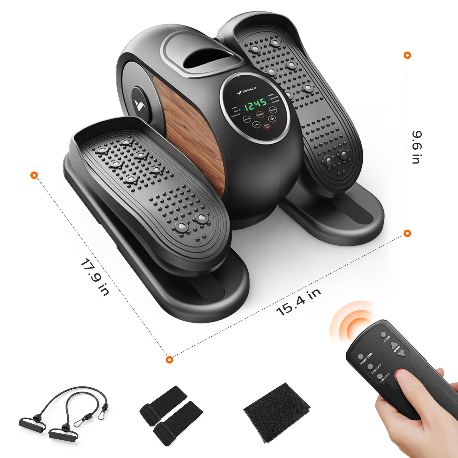 Merach Under Desk Elliptical Machine, Electric Seated Pedal Leg Exerciser for Seniors with Remote Control, 12-Speed Manual & Auto Modes, Anti-Slip Quiet Portable Design for Home Office Fitness Training Summervibes