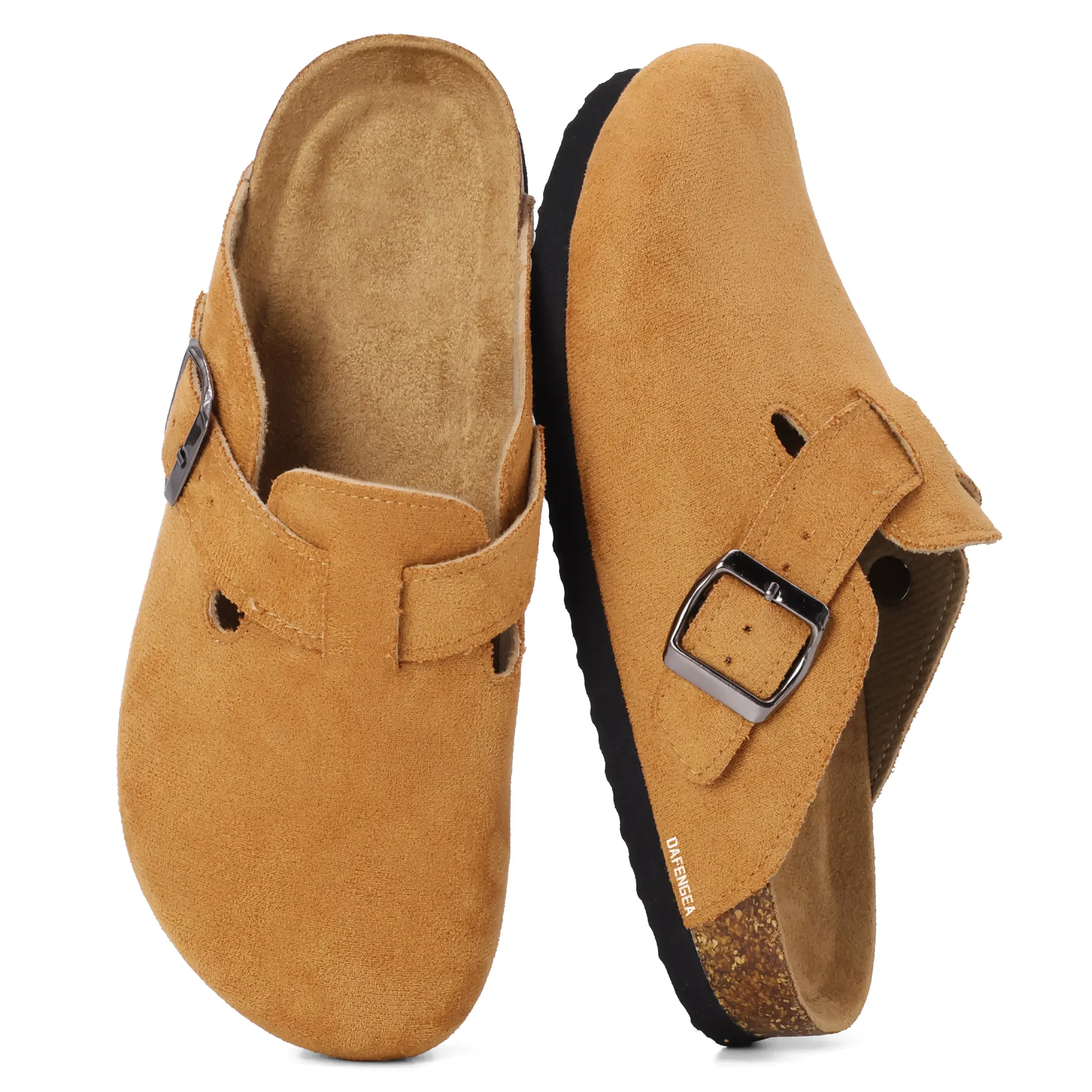 Women's Slippers Arch Support Clog Slippers Slip-on Potato Shoes Footbed Suede Cork Clogs and Mules Potato Shoes Springfresh
