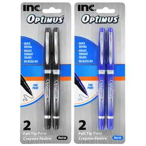 Inc. Optimus Felt Tip Pens with Caps, 2-ct. Packs