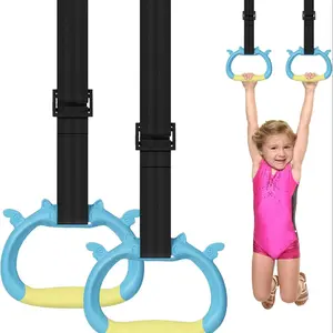 Kids' Gymnastics Rings Indoor Pull Rings, Home Use Children's Pull-Up Bar, Kids' Vertical Jump Training, Upper Body Strength - Sports Fitness Equipment