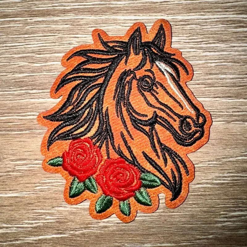 Wild Stallion Leather Iron-On Patch