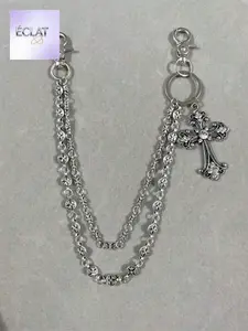 1pc Vintage Double Layer Chain Wallet Chain Punk Jeans Chain Pocket Chain Men Keychain Versatile Classy JBS7