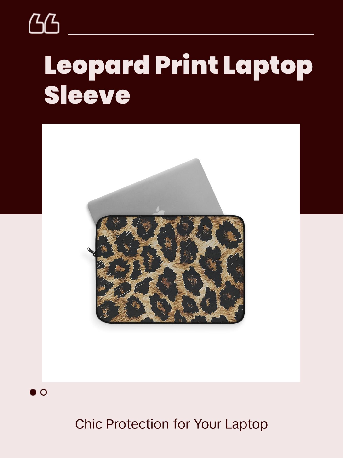 Leopard Print Laptop Sleeve - Soft and Protective
