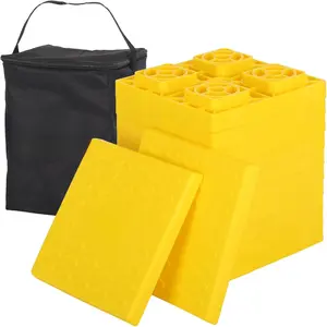 12 Pack RV Leveling Blocks, Stackable Jack Blocks, Interlocking Leveling Pads with Carrying Bag, for Camper Travel Trailer