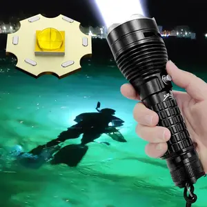 Rechargeable Diving Flashlight, Professional Underwater 50M Lighting Scuba Flashlight, IPX8 Waterproof Diving Lighting Flashlight for Outdoor