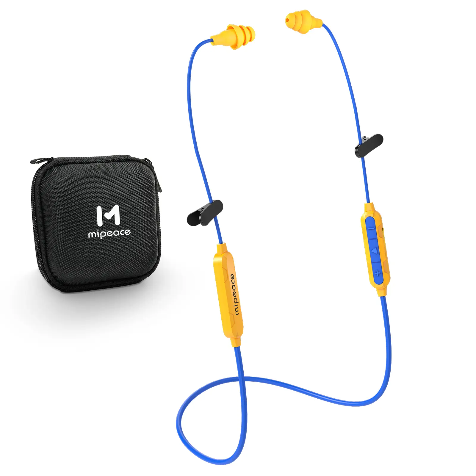 MIPEACE MI08 Bluetooth Work Earplugs - 29dB Noise Cancelling Wireless Earbuds Headset, Light Weight Noise Isolating In-Ear Headphones with Mic & Button Control, 19+H Battery Life for Mowing, Construction