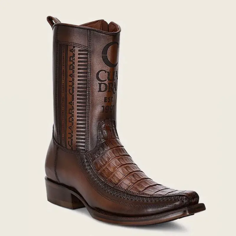 CUADRA- ENGRAVED BROWN FUSCUS WESTERN BOOTS