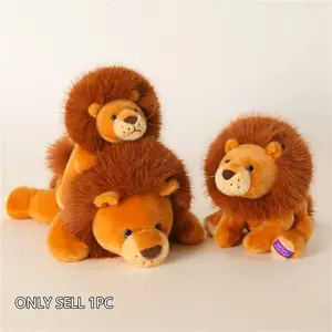 Cute Lion Plush Toy, Long Fur Stuffed Animal, Soft Huggable, Cuddly Stuffed Animal, Perfect for Room Decor, Birthday Gift, Holiday Present, Party Favor, Huggable Stuffed Animal