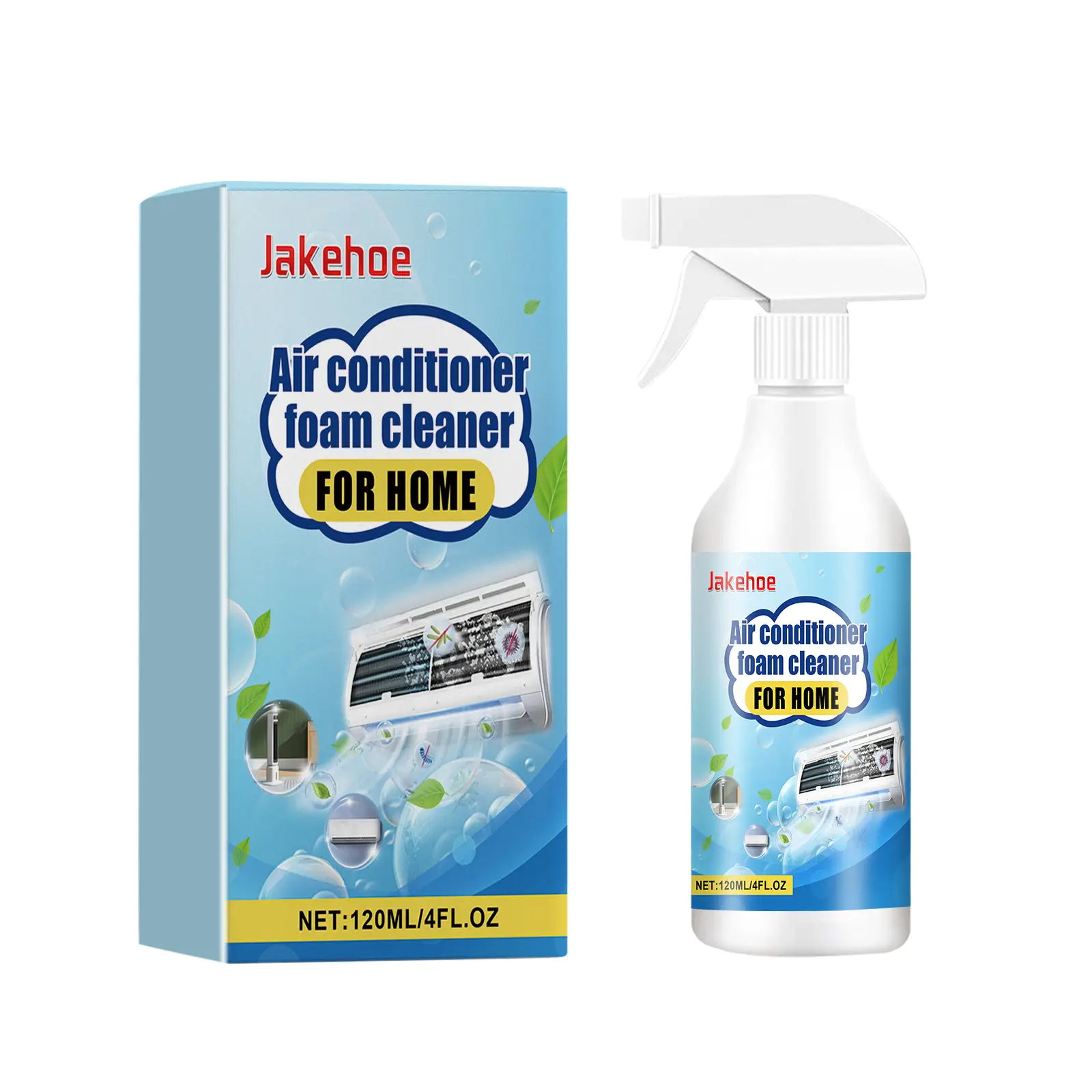 Household Air Conditioner Coil Cleaner - No-Rinse Foam Cleaning Solution for HVAC Units, Evaporator Coils, Condensers, Drains Pans, Radiators, Fan Blades, Metal Filters, Quick Dust & Grease Removal, Home Supplies, Mold Control