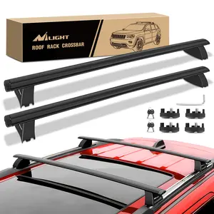 Nilight Roof Rack Cross Bars Fit for Jeep Grand Cherokee 2011 12 13 14 15 16 17 18 19 20 2021 with Grooved Side Rails, Aluminum Crossbars with Anti-Theft Lock for Cargo Carrier Kayak Tent Snowboard Black Automotive  dealsforyoudays