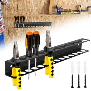 summerwins Metal Wall-Mount Tool Storage Organiser - Screwdriver Plier Holder for Garage, Workshop Workbench, Tool Chest Cart (1 PCS),summerwins