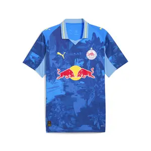 PUMA Mens X Kidsuper Fc Red Bull Salzburg Crew Neck Short Sleeve Jersey Replica Casual - Blue, Yellow