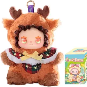 Nommi - Sitting Zoo Series New Plush Blind Box (1 Blind Box) Cute plush keychain with three sets of rotating eye patches for expression changes. Plush keychain blind box, trendy collectible figurine, gift. Suitable for car, desktop display,or bag charm
