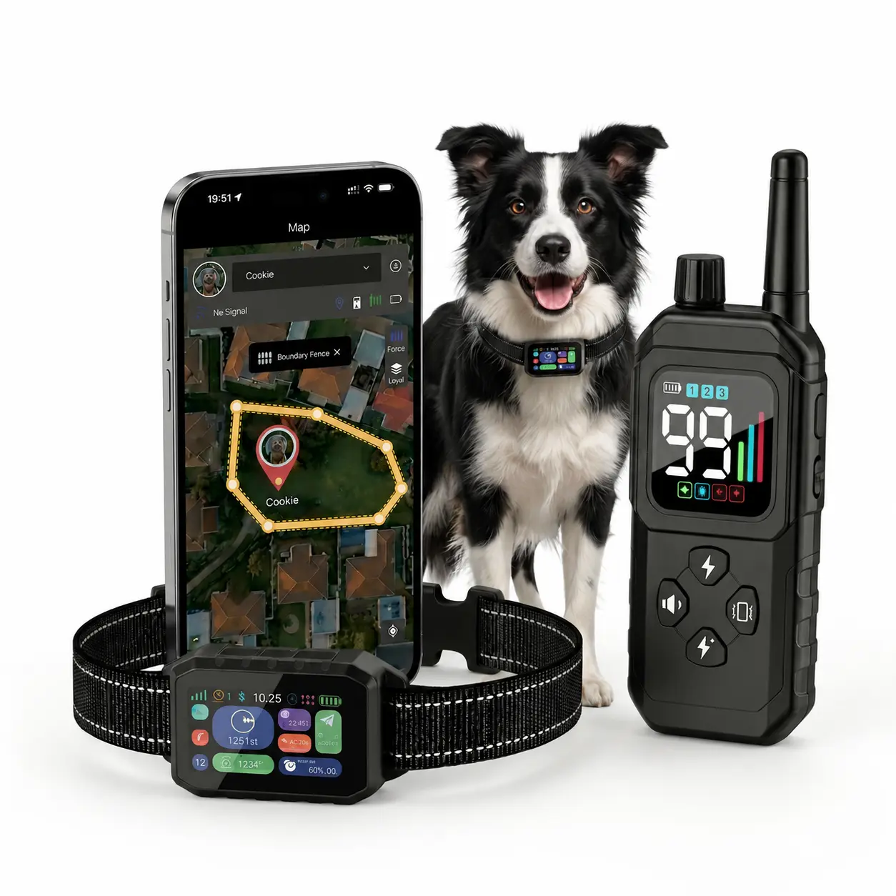 GPS Wireless Dog Collar Fence System,Invisible Electric Fence for Dogs,Adjustable Range 49-7000ft,3 Training Mode,Rechargeable,Waterproof,Pet Containment System for Outdoor Use,No Supbscription