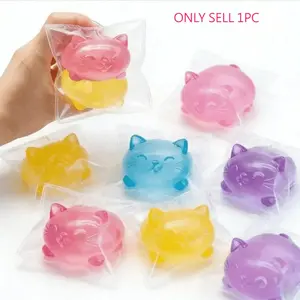 Cute Cat Stress Relief Bendable Toy, Perfect Classroom Prize, Fun Design, Blue, Ideal for Birthdays Festivals Parties, Kawaii Squishies