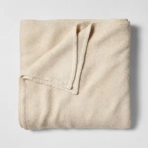Full/Queen Micro Waffle Bed Blanket Natural - Casaluna