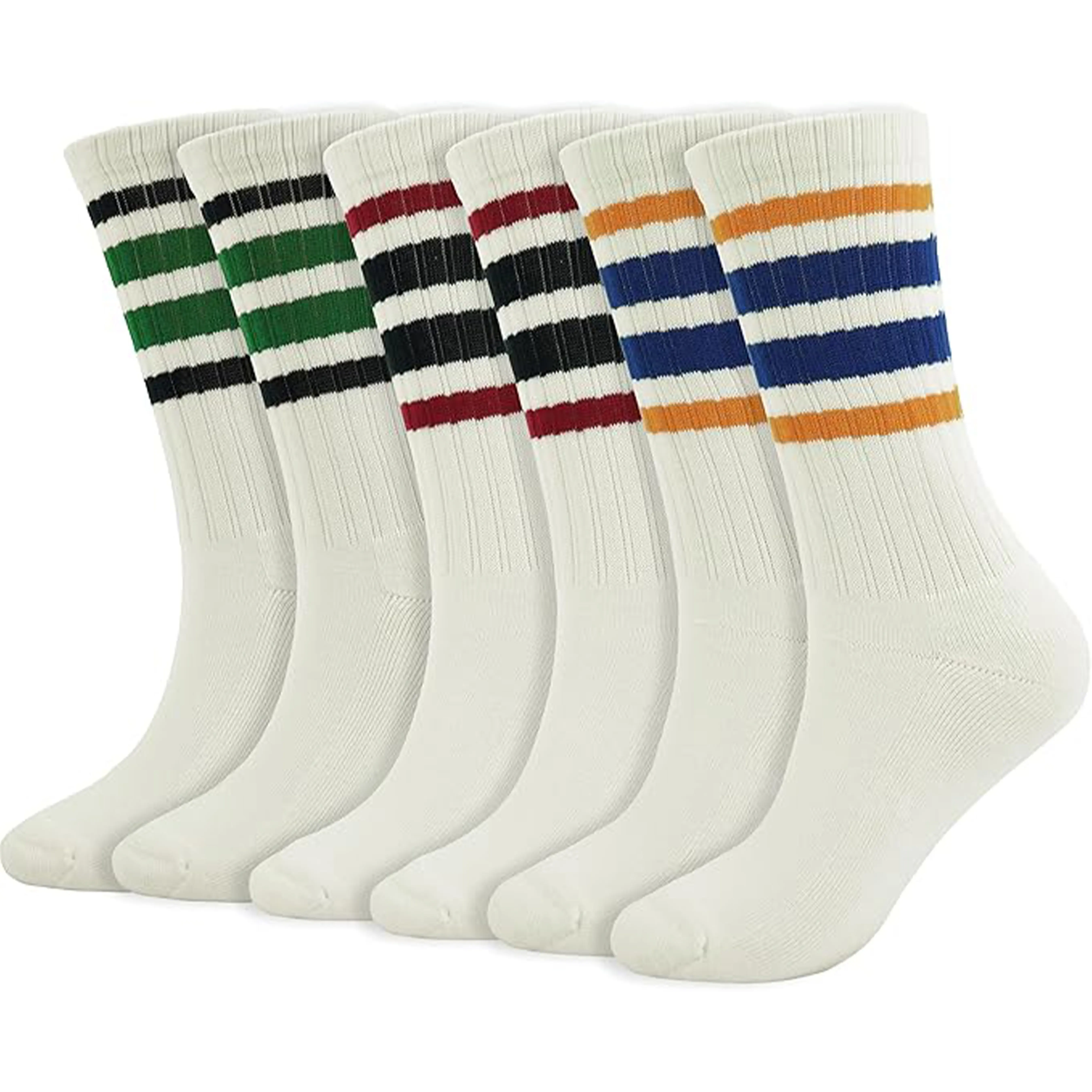 3 PK Mixed Color Retro Striped Casual Socks