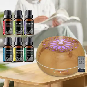 Essential Oil Diffuser with 6 Oils & Remote  550ml Large Capacity, Soundwave Tech, Auto Shut-Off for Home & Office