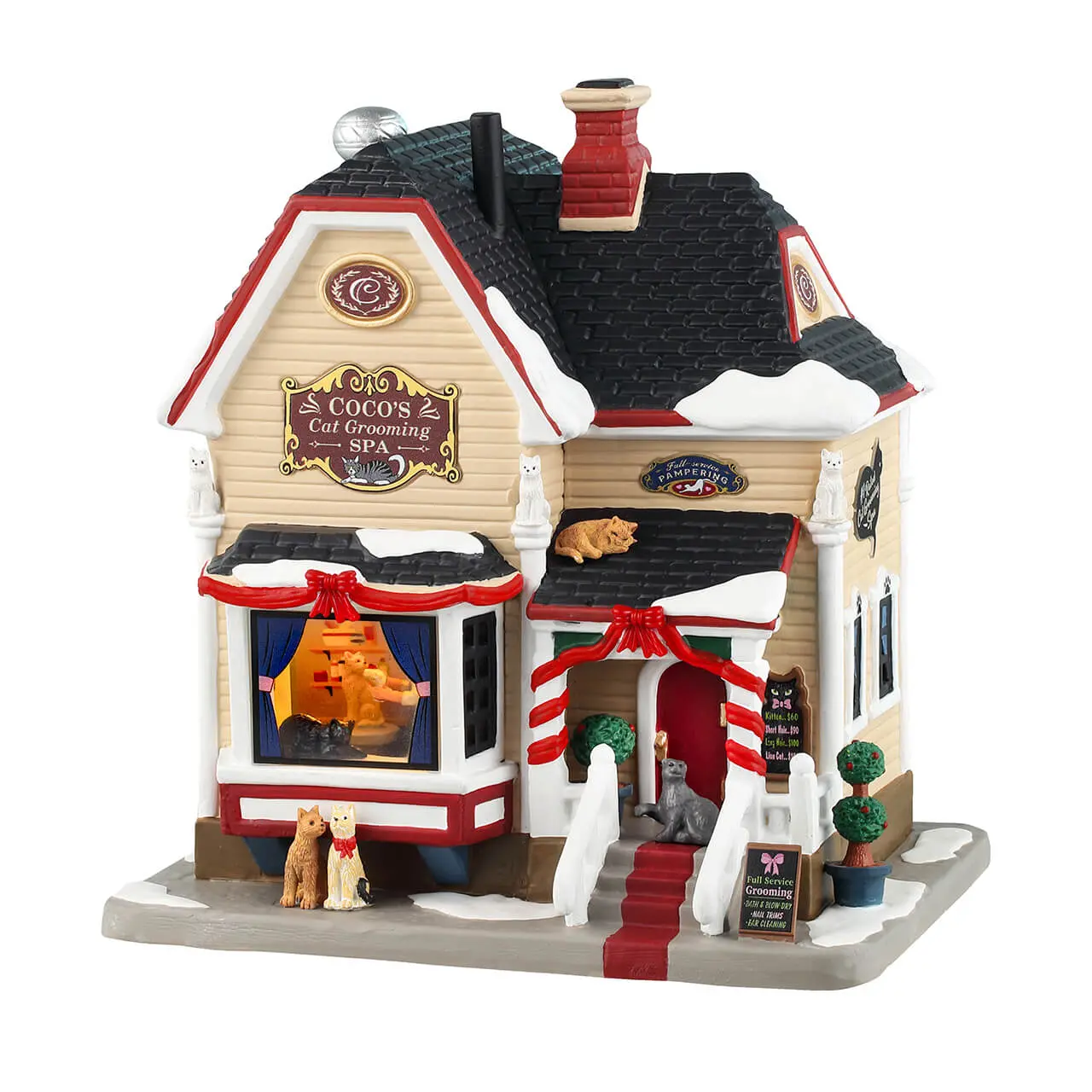 Lemax Coco's Cat Grooming Spa Lighted Building #45259