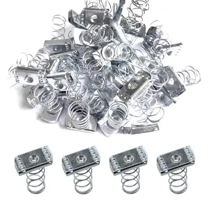 Strut  Nuts,1/4"-20 Spring Thickened Unistrut Hardware Nut with Zinc Plated, Without Spring Nuts Use On Struts, 50 Packs