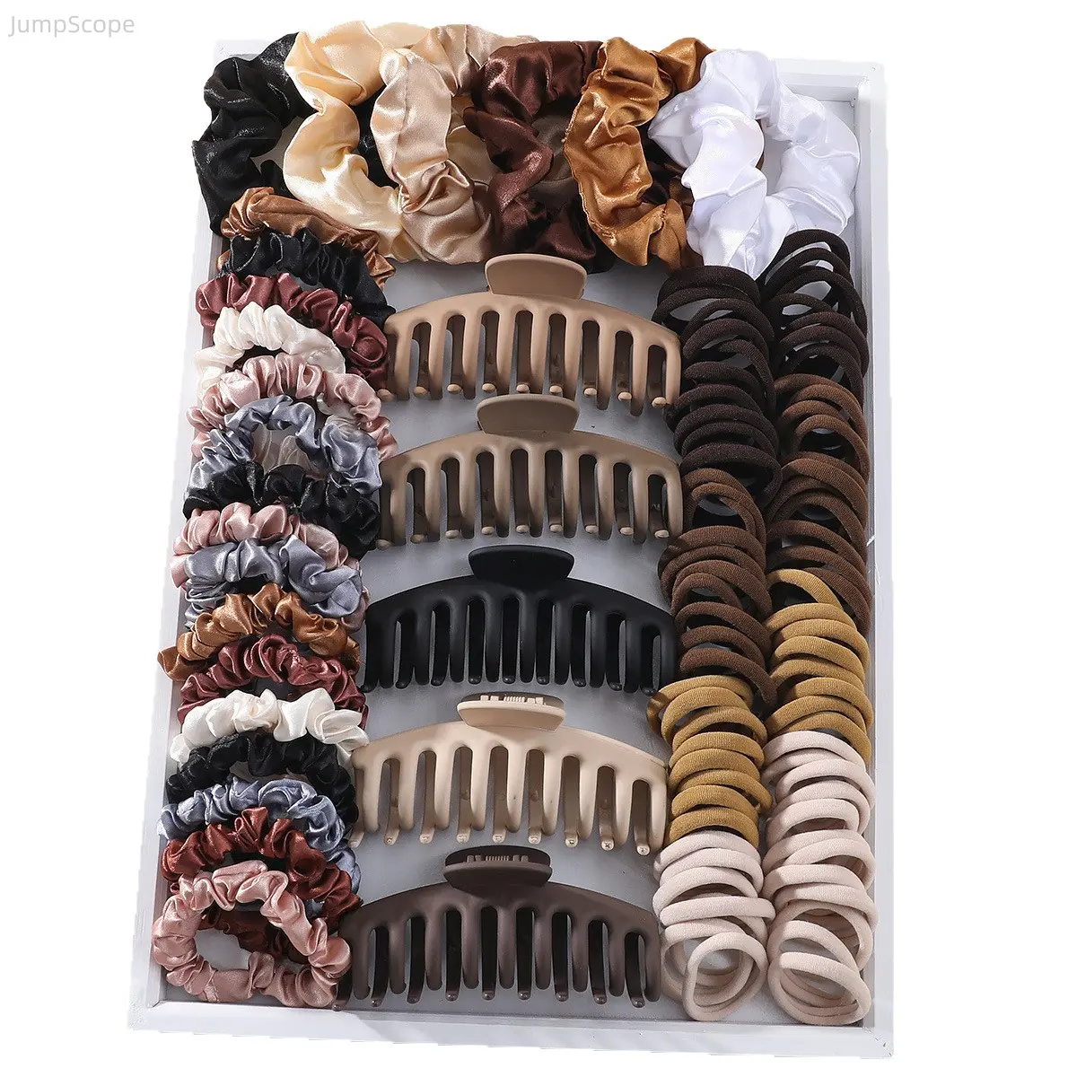 119 Pcs Hair Accessories Set, Including Large Hair Claw Clips, Silky Satin Scrunchies & Spiral Hair Ties, All-in-One Hair Styling Kit for Women Girls Daily Use