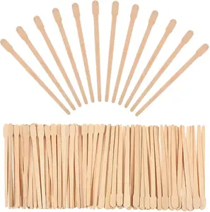 500 Pieces Wax Sticks for Hair Removal, Small Wax Spatulas Applicator Wood Craft Sticks for Eyebrow, Lip, Nose Waxing