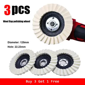 4PCS 5Inch Wool blinds, suitable for tiles, glass, metal, scratch repair, car paint polishing, etc.,  can be thrown out of the mirror effect, surface finishing