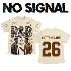 CUSTOM NAME Custom Name Number No Signal Graphic Jersey Shirt 3D Printed Glitch Style Unisex Oversized Tee Streetwear Aesthetic Outfit Gift Idea