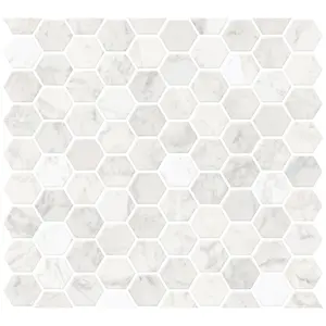 Hexagon Marble Peel & Stick Backsplash Tiles
