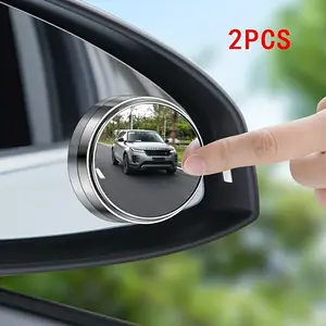 2pcs Car Rearview Mirror High-definition Round Mirror 360-degree Adjustable Blind Spot Mirror Wide-angle Mirror, Increase Child's Safety In The Car