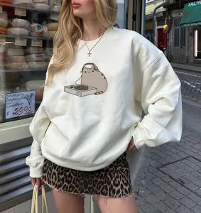 [Sale Up To 30%] Pusheen The Cat DJ PUSHEEN Sweatshirt, Unisex Crewneck Sweatshirt, Pusheen Stuff, Pusheen Shirt
