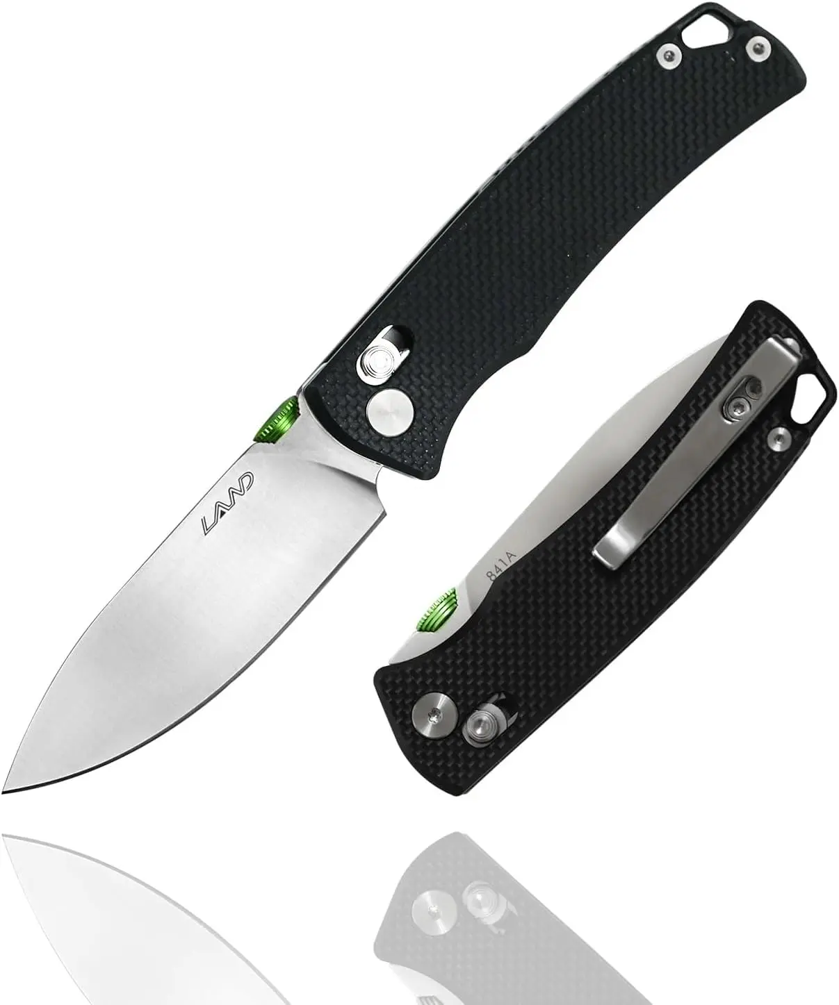 LAND 841A Pocket Folding Knives, Ambidextrous lock, vg10 Blade, G10 Handle,Pocket Clip for EDC, Survival, Outdoor Uses custom knives sharp mens gear  sharpcustom knives edc gear foldable knife mini knife lever lock knifeedcgearcamping knife Emergency Tool