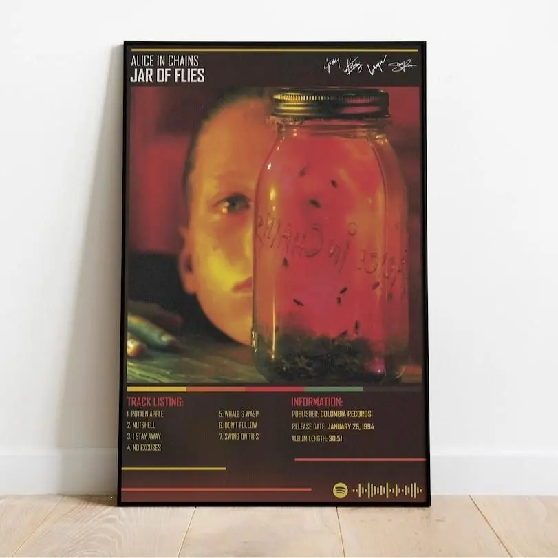 [Up to 65% Off][Free Shipping][No Frame] Alice In Chains Jar of Flies Album Cover Graphic Paper Print - Vintage Music Home Decor Items, Artistic Room Decoration