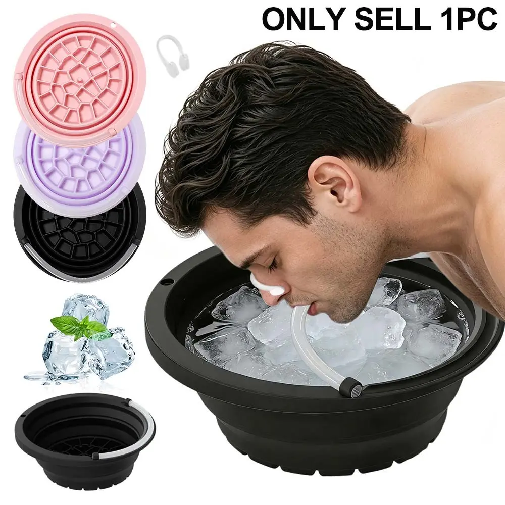 1pc New Upgrade Collapsible Facial Ice Bowl, Portable Breathable Design Silicone Skin Care Beauty Tool for Travel Home Spa Cold Water Face Wash, Summer Essentials