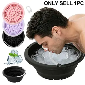 1pc New Upgrade Collapsible Facial Ice Bath Basin Silicone Skin Care Bowl, Breathable design for Travel Home Spa Refreshing Cold Water Face Wash Portable Beauty Tool, Summer Essentials