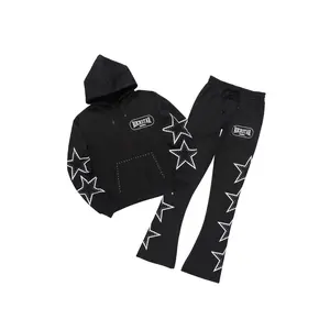 Alexius Black Rhinestone Stacked Track Set