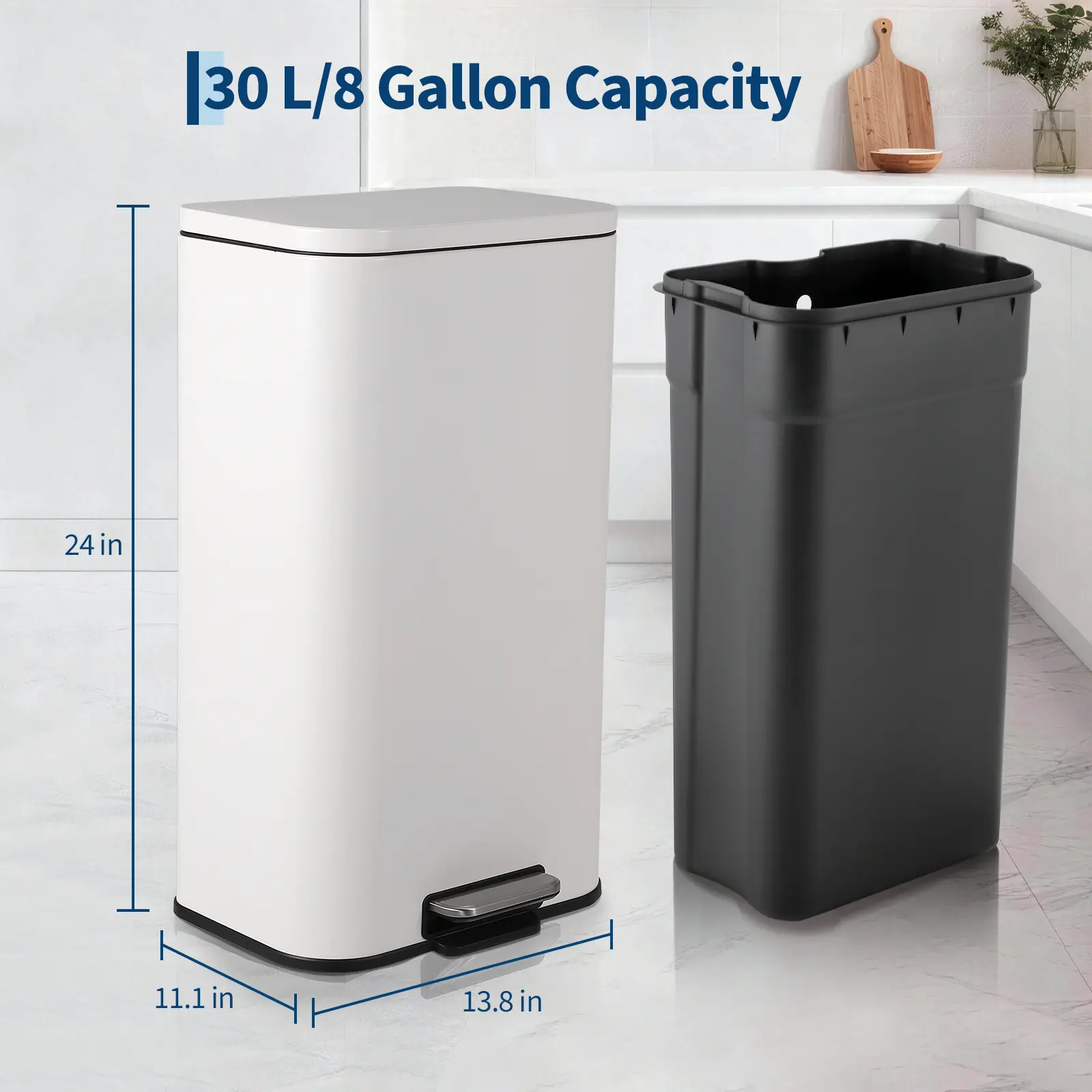 8Gallon - 35*28.1*61cm - White
