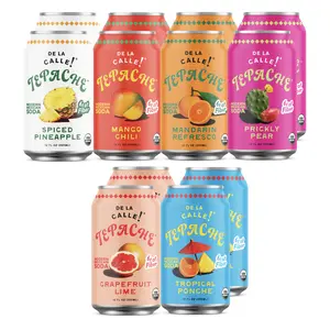 De La Calle Tepache Modern Mexican Soda - Mixta Variety Pack - Craft Fermented Pineapple Sparkling Beverage - Certified Organic, Antioxidant Rich, Non-Alcoholic, Low Sugar, Low Calorie, Non-GMO