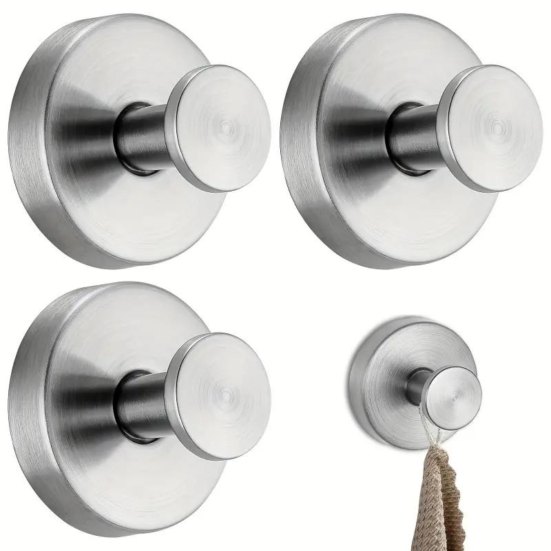 Suction Cup Hooks 2/4 Packs Strong 15 lbs Capacity 304 Stainless Steel No-Drill Installation for Towels Coats & More Matte Black Design