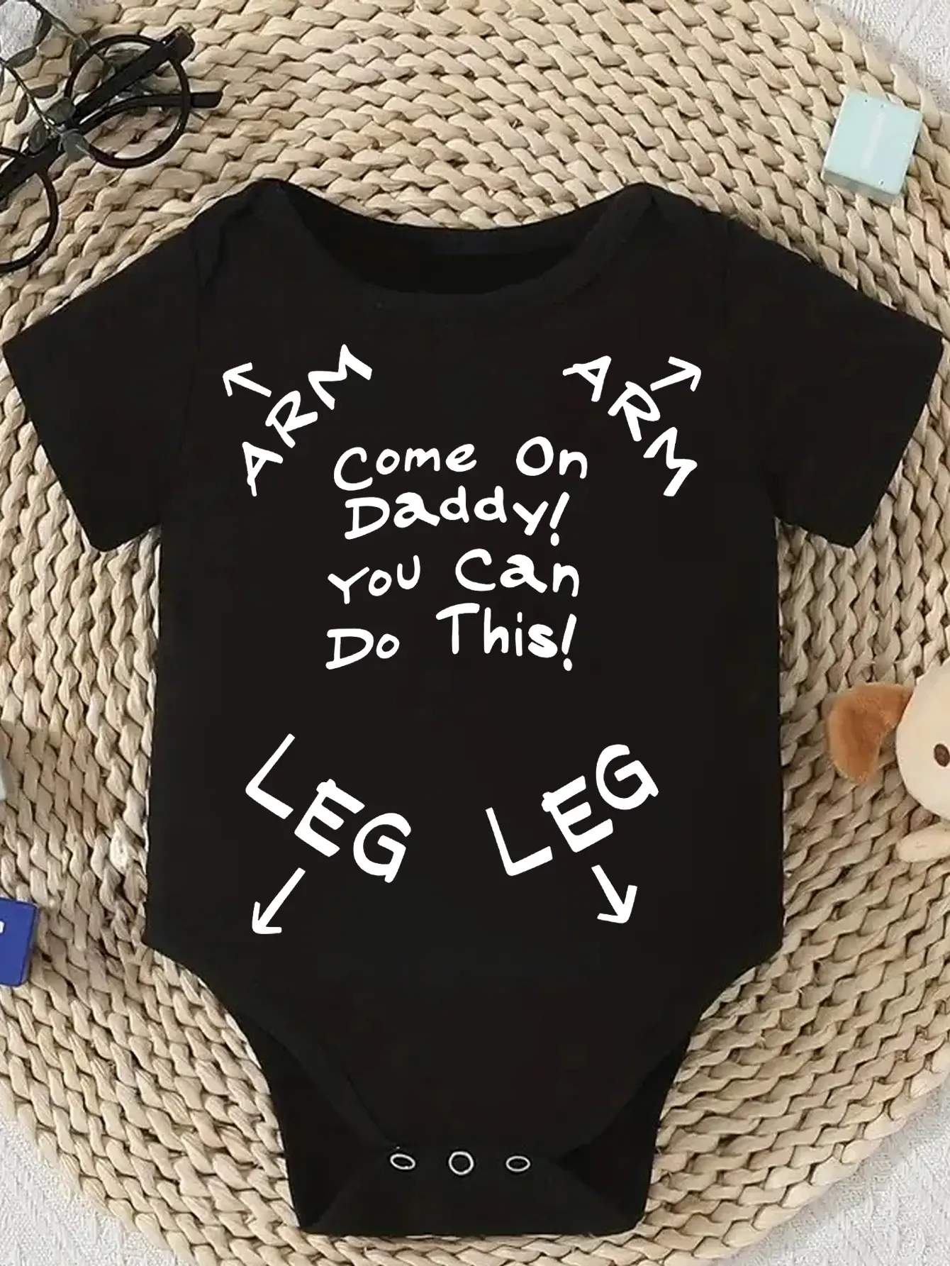 Newborn Baby Stuff 96%Cotton-Elastane Unisex Graphic Bodysuit, 0-3 Months/0-3m Tagless Short Sleeve Onesie with Snap Buttons, Basic Essential Baby Clothing Item