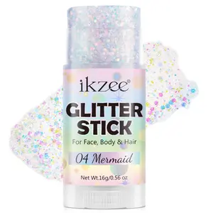 Christmas gifts Body Glitter Stick, body shimmer, Chunky Shimming Makeup Sticks for Face, Lips, Eyes, Hair, Party Glitter Gel for Singer Concert Music Festival,Elegant Halloween