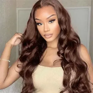 Megalook Body Wave #4 Dark Brown Upgrade 13x6 Three-Go Glueless Wigs Fitted All Pre-Styled Parting Breathable Dome Cap Free Lace Front 100% Human Hair Wig 320℉ Heat Resistant