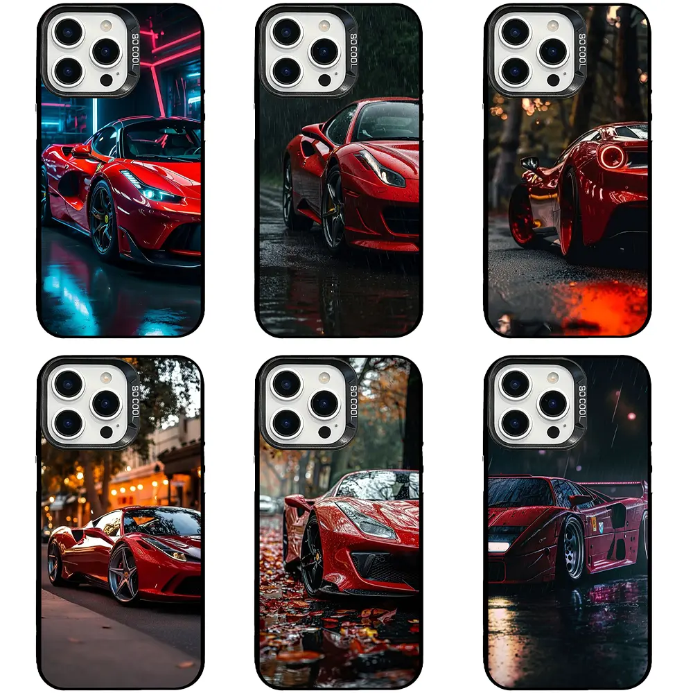 Ferrari Classic Red Italian Supercar TPU Smartphone Case - Shockproof, Dustproof, Oxidation-Resistant Protection for iPhone 11-17 (Pro, Pro Max, Plus), Samsung Galaxy S23-S26 (Plus, Ultra) - Precise Fit Gift for Supercar Fans, Iphone 17